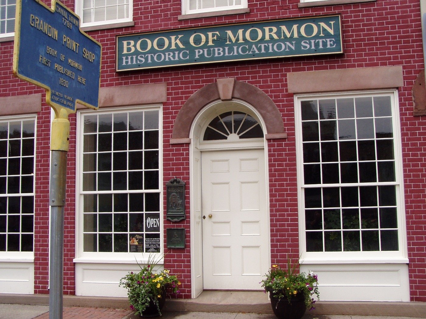 Facade of the restored E. B. Grandin print shop in Palmyra
