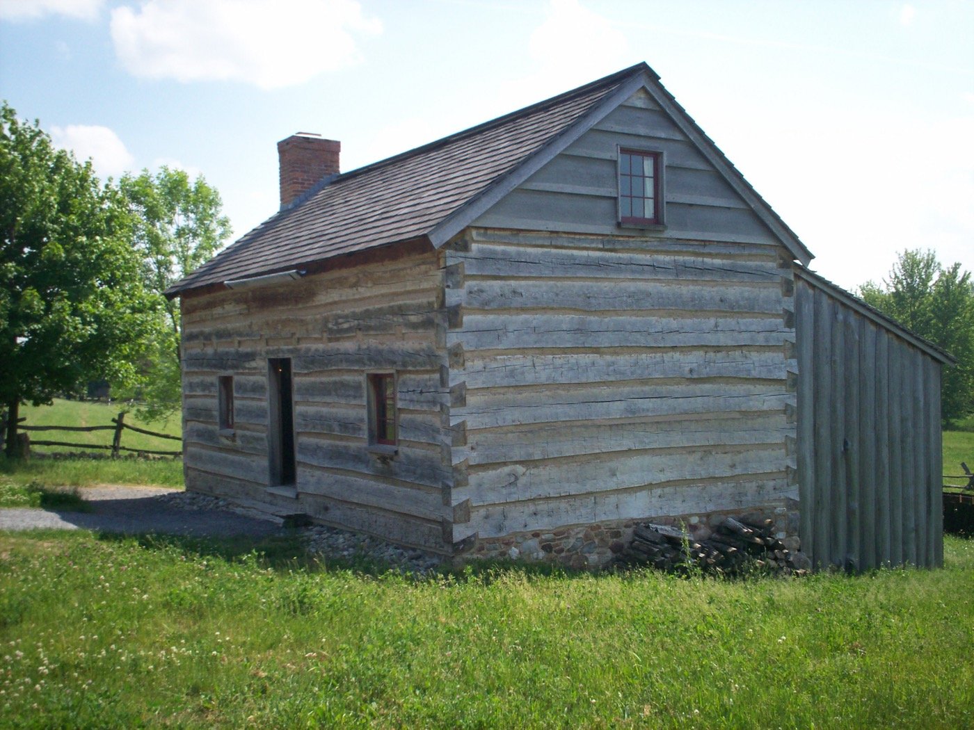 Reconstructed Smith family log home in Manchester, New York